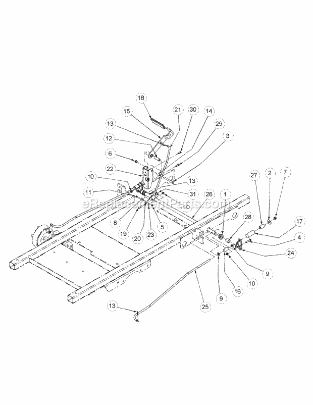 Brake Assembly Diagram and Parts List for M60-KW 53CB5D8X750 Cub Cadet Sprayer
